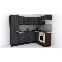 Bucatarie de Colt GENA NEW 3 DR. 160-230, Cu Corp de Cuptor, Wenge / Decor 8509